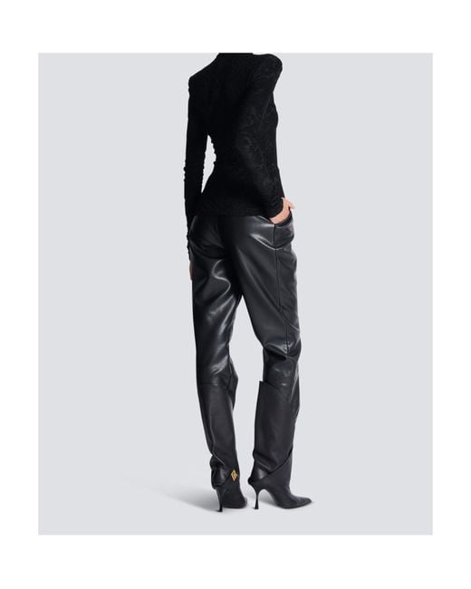 Balmain Black Baroque Pattern Long-Sleeved Top