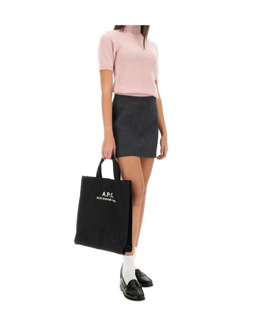 A.P.C. Purple High-Neck Short-Sleeved Jumper
