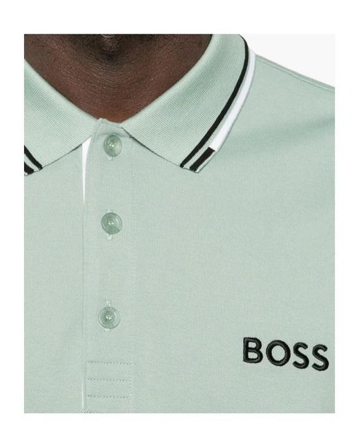 Boss Green Striped-Trim Polo Shirt for men