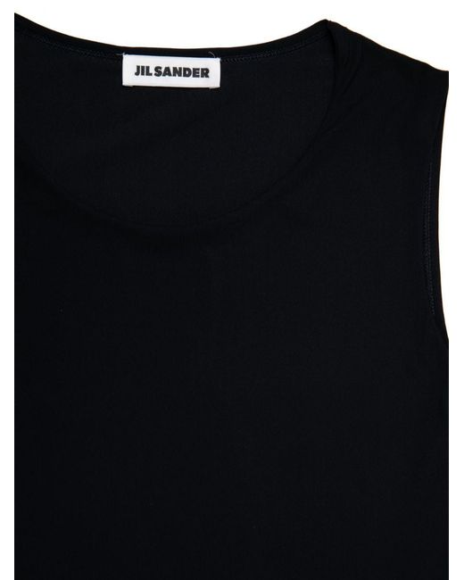 Jil Sander Black Crewneck Tank Top