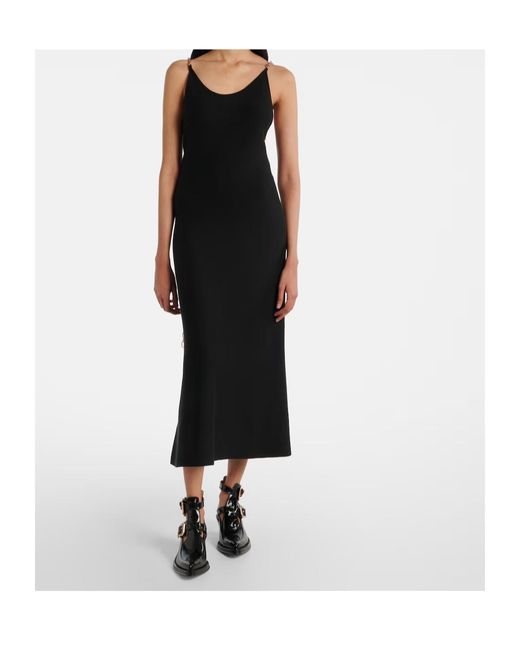 Gabriela Hearst Black Adeona Chain-Detail Silk Maxi Dress