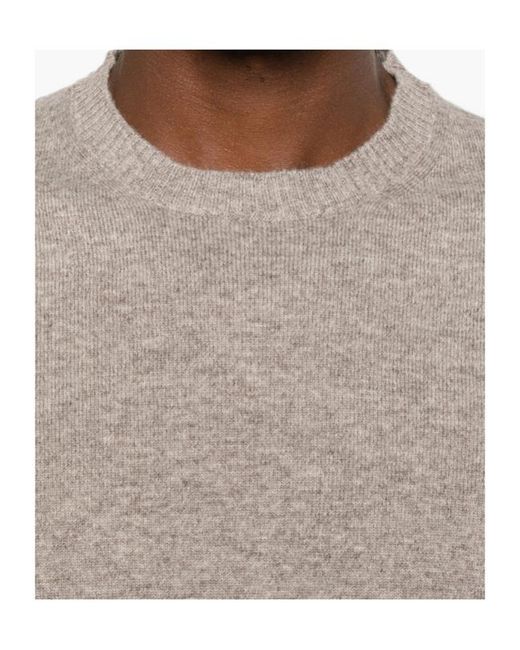 Fedeli Gray Crew-Neck Long-Sleeve Sweater for men