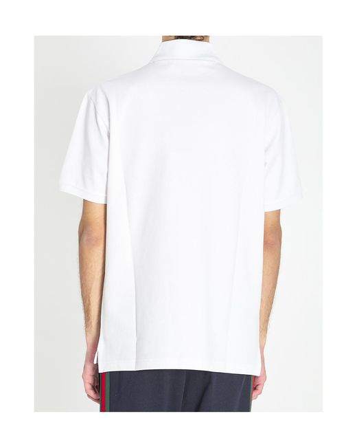 Gucci White Pocket Detailed Short-Sleeve Polo Shirt for men