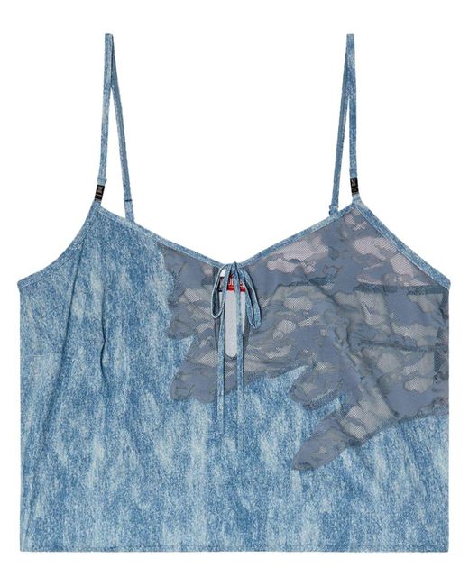 DIESEL Blue X Savage X Fenty Lace Panelled Stretch Camisole