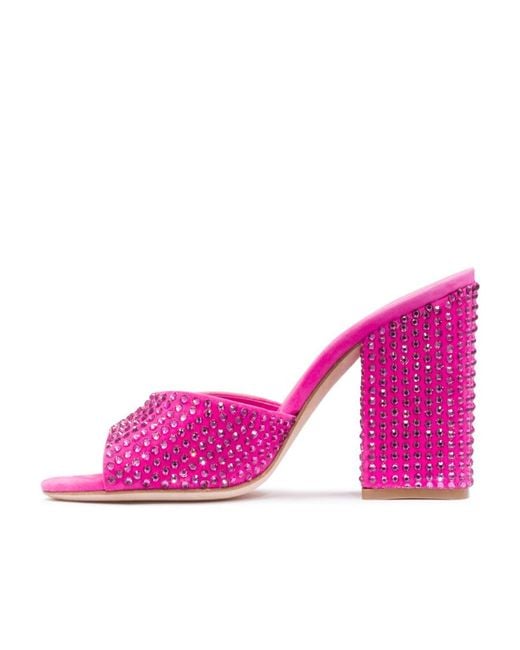 Paris Texas Pink Logo High-Heeled Sandals