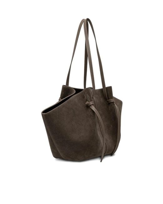 Yuzefi Brown Large Mochi Suede Shoulder Bag