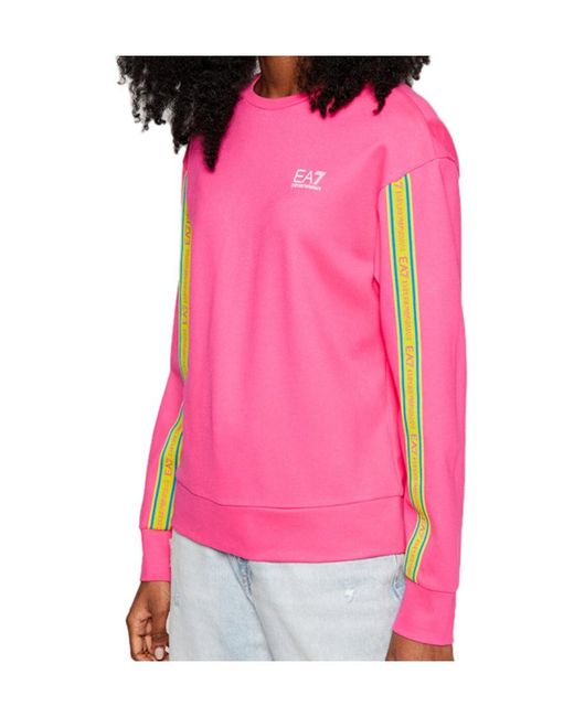 Emporio Armani Pink Round-Collar Long-Sleeve Hoodie