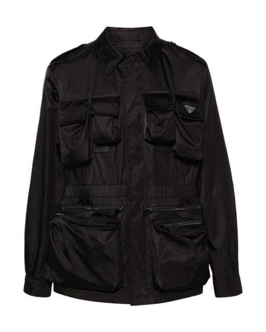 Prada Black Long-Sleeved Pocket-Detailed Jacket for men