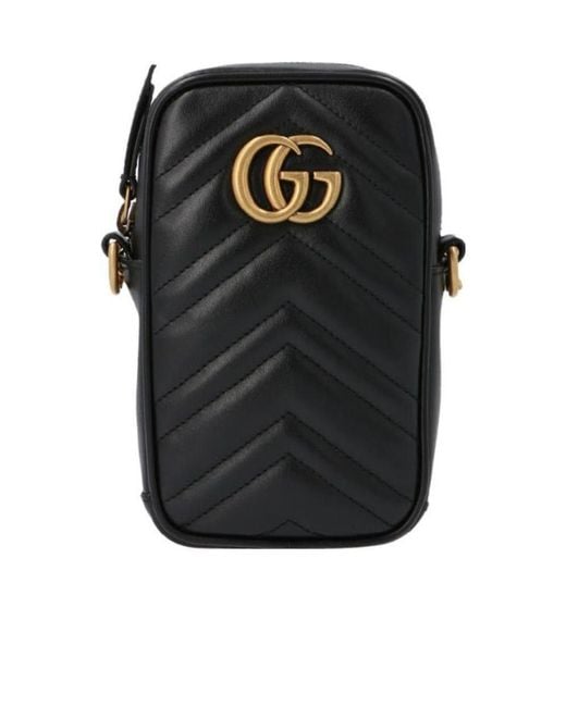 Gucci Black Gg Marmont Mini Bag