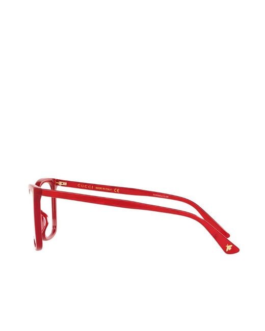 Gucci Red Eyewear Cat-Eye Frame Glasses
