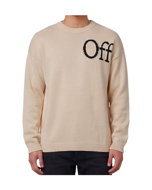 Off-White c/o Virgil Abloh Natural Bookish Shared Crewneck Jumper for men