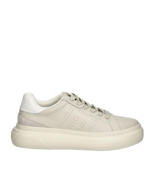 Twinset Natural Leather Sneakers