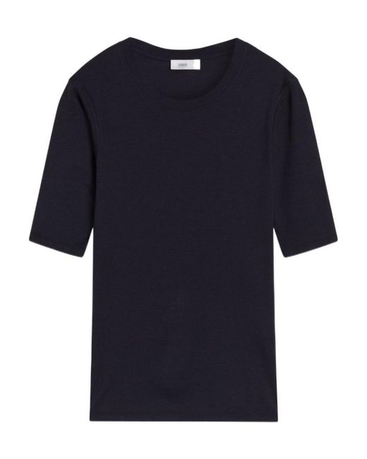 Closed Blue Fitted Half-Sleeve T-Shirt
