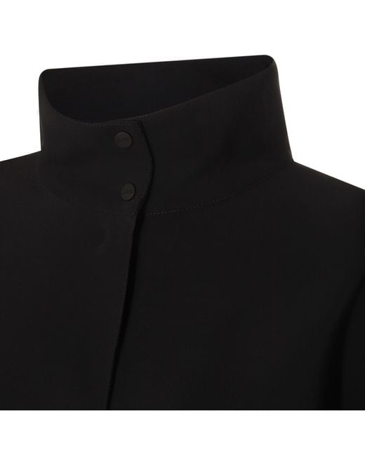 Herno Blue High-Neck Long Sleeved Coat