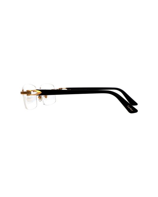 Cartier Black Rectangle Frameless Glasses for men