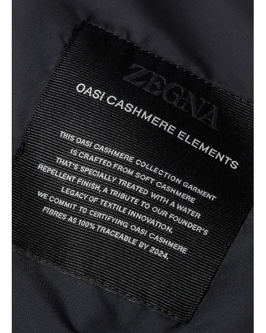 Zegna Blue Oasi Cashmere-Elements Bomber Jacket for men