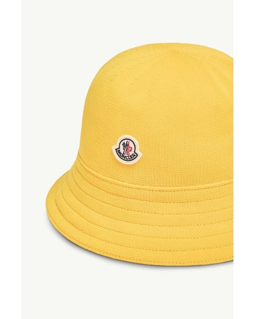 Moncler Yellow Logo Patch Bucket Hat for men