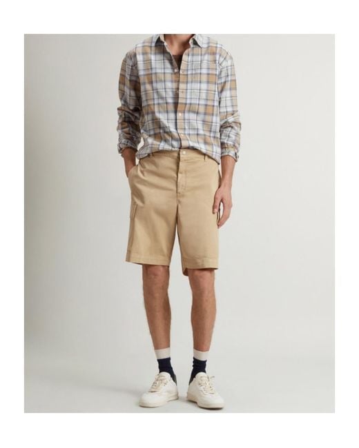 Woolrich Natural Garment-Dyed Twill Cargo Shorts for men