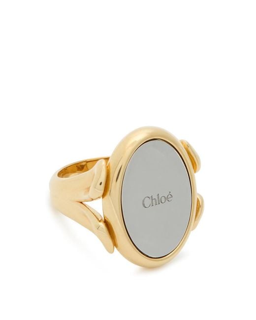 Chloé Metallic The Chloé Mirror Two-Toned Ring