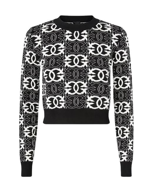 Pinko Black Long-Sleeve Knit Top