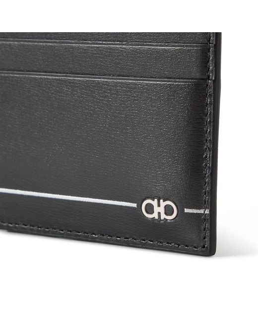 Ferragamo Black Leather Card Holder for men