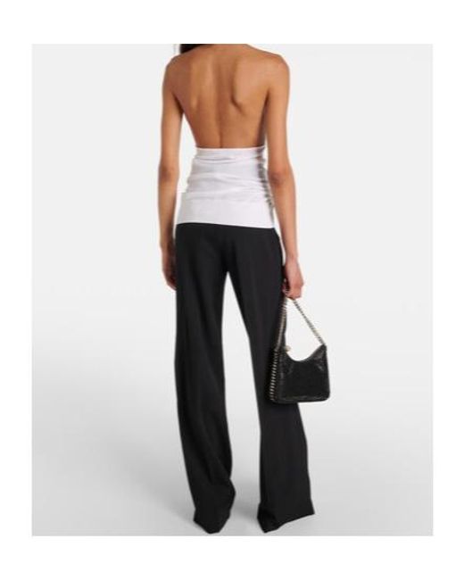 Stella McCartney White Embellished Halterneck Wool Top