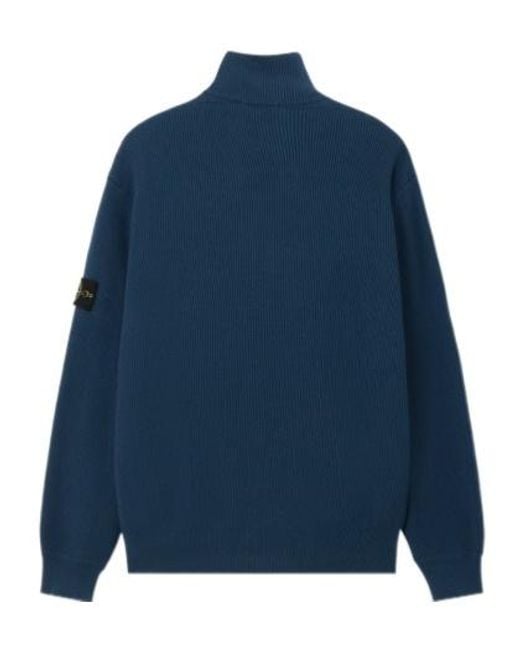 Stone Island Blue Regular-Fit Zip-Up Jumper for men