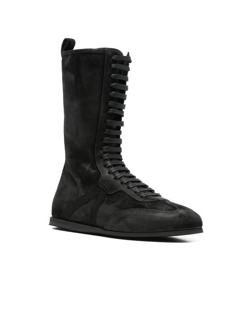 Ann Demeulemeester Black Lace-Up Boots