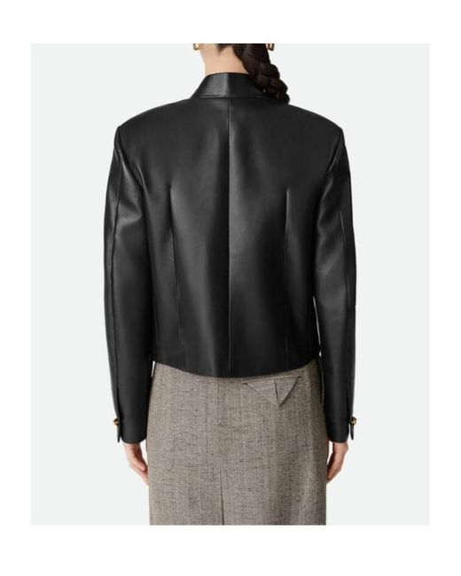 Bottega Veneta Black Knot Detailed Leather Blouson