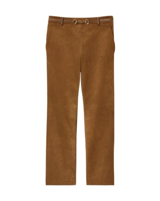 Gucci Brown Horsebit Cropped Pants