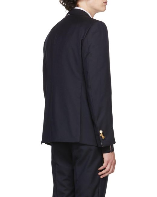 Thom Browne Blue Twill Classic Sport Coat for men