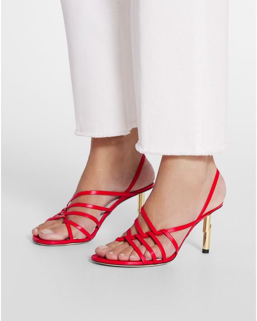 Lanvin Pink Sequence 70Mm Leather Sandals