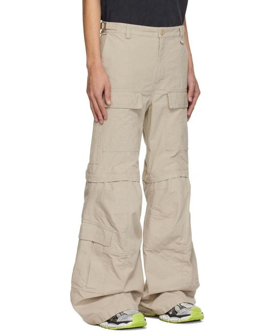 Balenciaga White Flared Cargo Pants for men