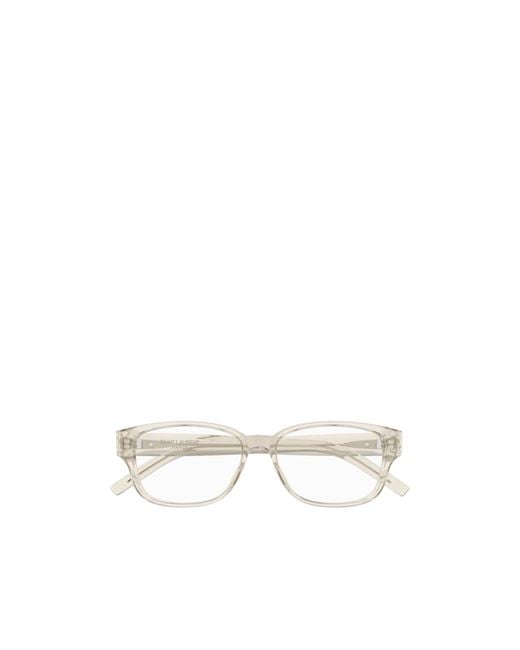 Saint Laurent White Eyewear Sl M149 Rectangular Glasses for men