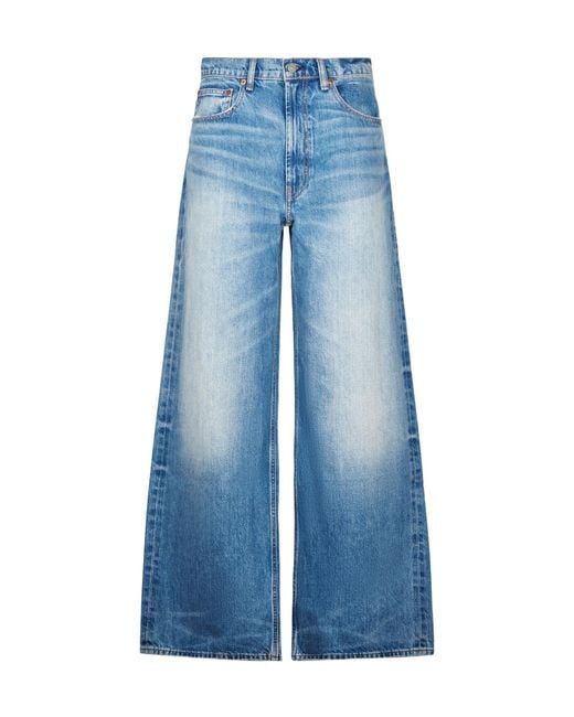 Polo Ralph Lauren Blue Wide-Leg Cotton Jeans