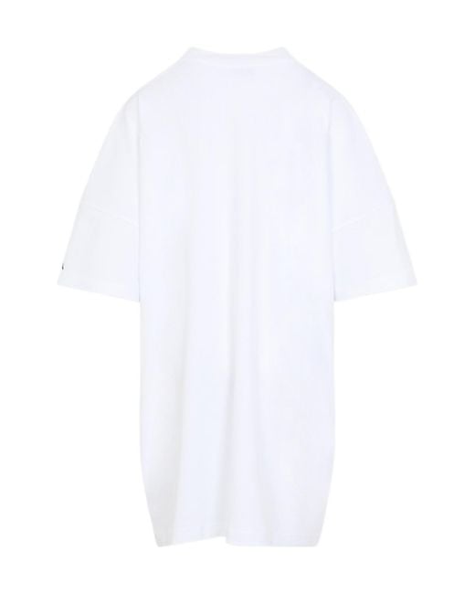 Moschino White Graphic Printed T-Shirt Dress