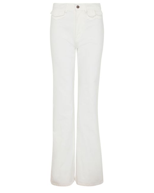 Chloé White High-Waisted Flared Denim Jeans