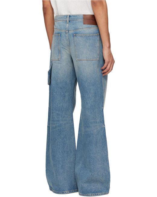 Courreges Blue Wide-Leg Jeans for men