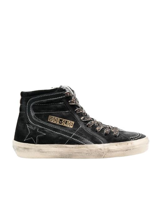 Golden Goose Deluxe Brand Black Slide High-Top Lace-Up Sneakers