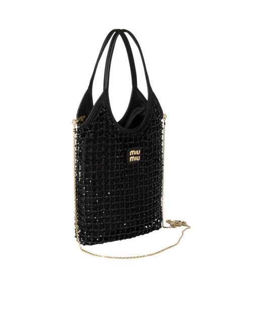 Miu Miu Black Ivy Beaded Duchesse Bag