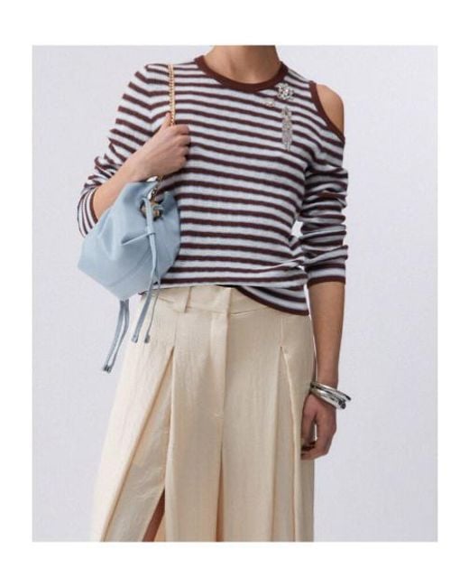 Liu Jo Multicolor Striped Cut-Out Sweater