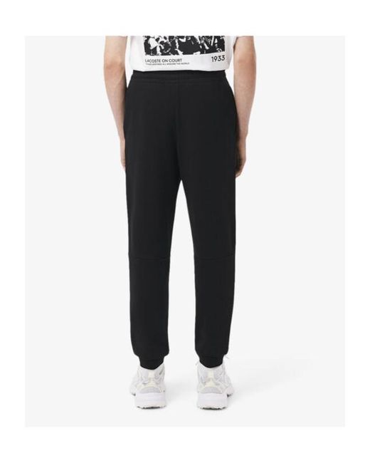 Lacoste Black Tapered Leg Sweatpants for men