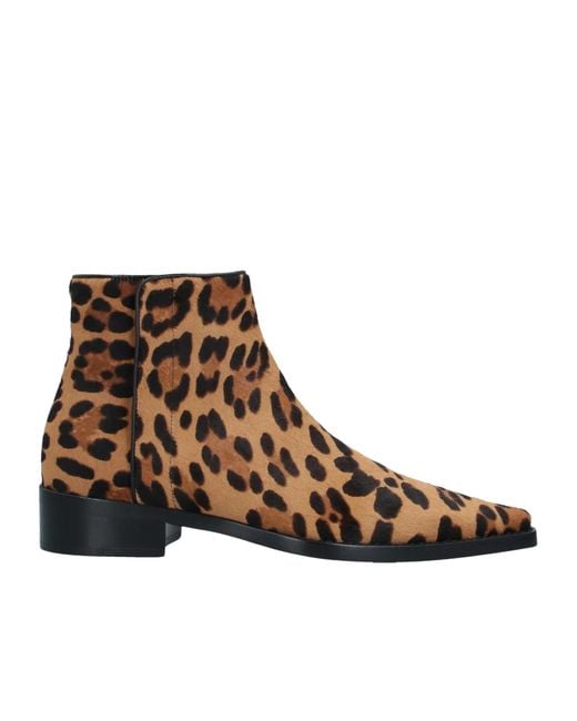 Dolce & Gabbana Brown Leopard-Print Ankle Boots
