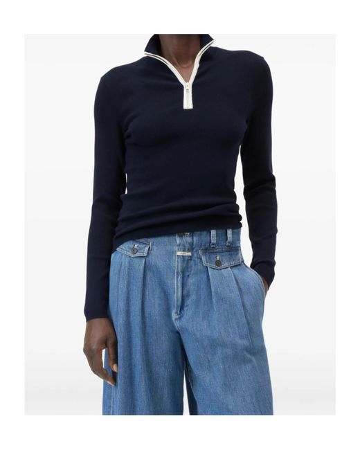Closed Blue Halfzip Longsleeve Sweater