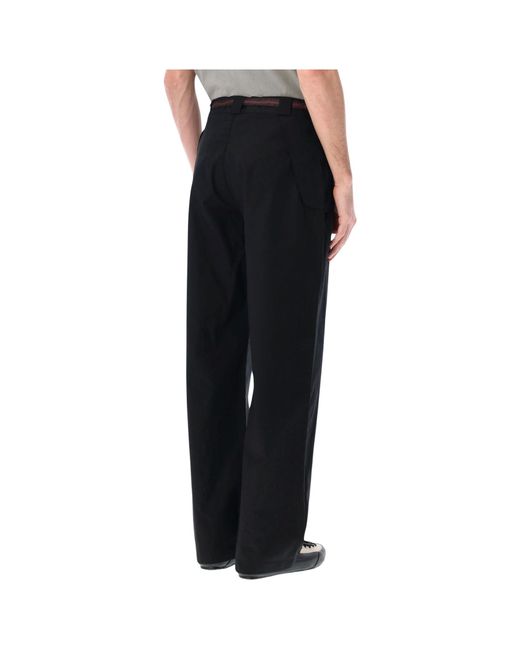 Roa Black Centipede Belted Wide-Leg Pants for men