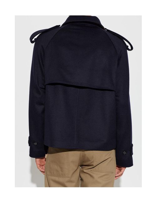 Burberry Blue Double-Breasted Casual Jacket for men