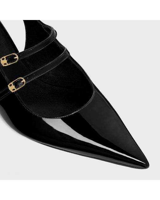 Céline Black Judy Double Strap Mary Jane Slingback