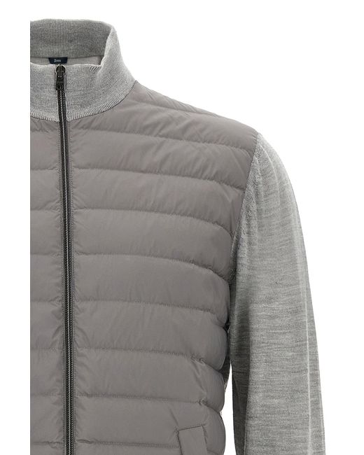 Herno Gray Quilted Zipped Down Jacket for men