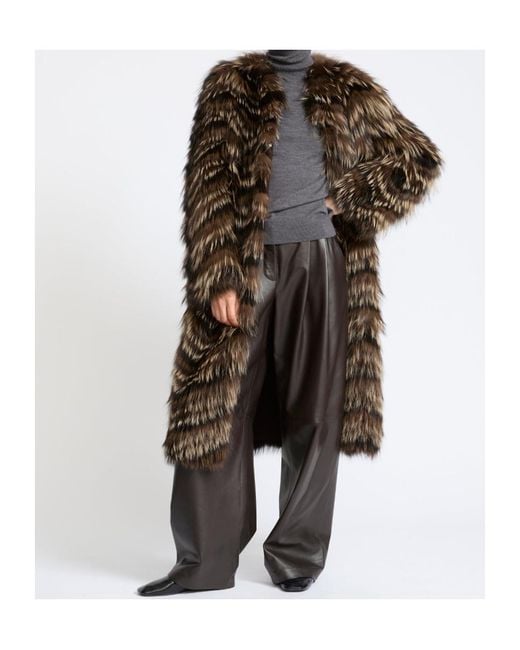 Yves Salomon Multicolor Fox Fur Knit Coat