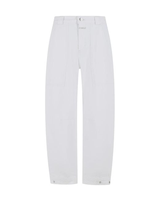 Closed White Rhannon Barrel Cropped Jeans